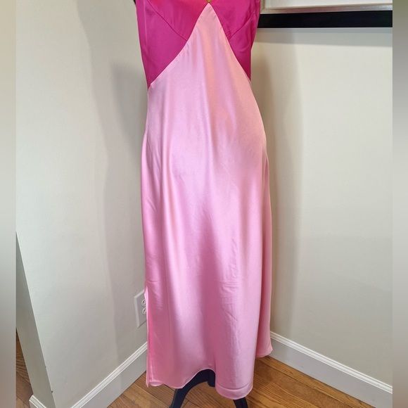 Anthropologie Hutch Satin Maxi Slip Dress NWT Pink and Fuchsia Size Large - Picture 5 of 13